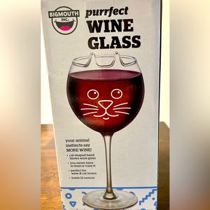 Big Mouth Purrrfect Pour Cat Wine Glass